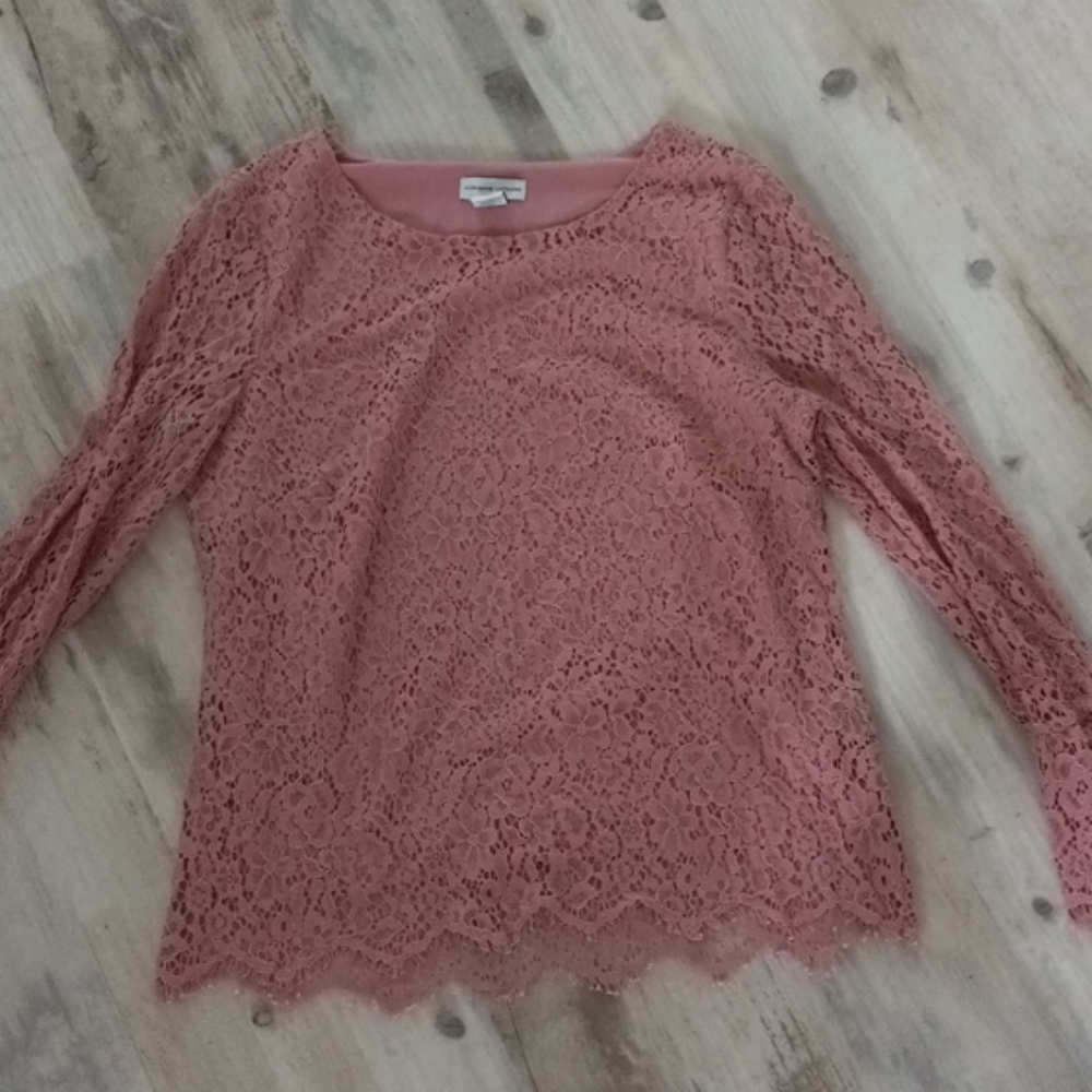 Adrienne Vittadini floral lace top size M